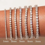 IGI Certified Lab Grown Diamond Tennis Necklace Chain CVD HPHT 18K 14K Gold 3MM 4MM 5MM Lab Created Diamond Tennis Bracelet