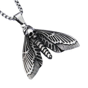 Stainless Steel Gothic Death Moth Skull Pendant