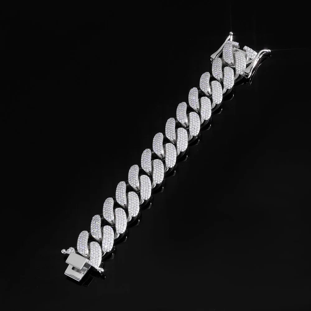 Iced Out Cuban Chain Necklace Stainless Steel 22MM