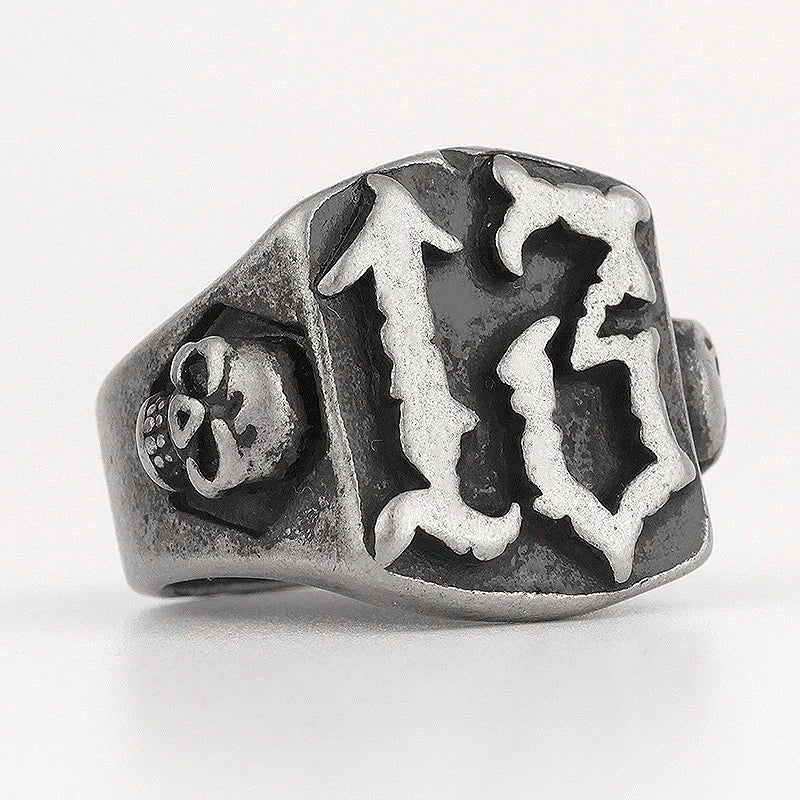 Lucky 13 Skull Ring — Stainless Steel