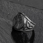 Valily Men's Celtic Knot Ring Stainless Steel Punk Silver Cross Jewelry