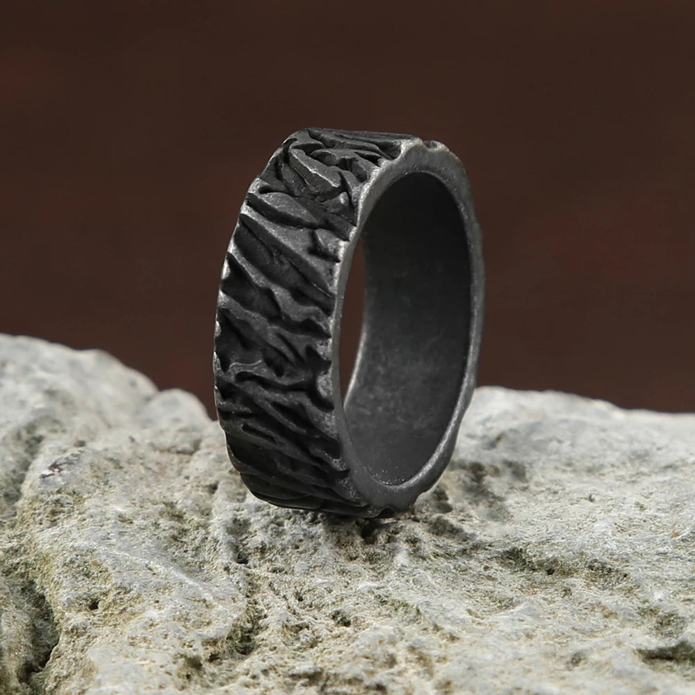 Valknut Black Ring Vintage Viking Triangle Nordic