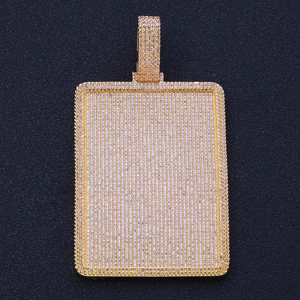 Iced Out Square Pendant Necklace CZ