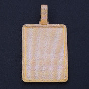 Iced Out Square Pendant Necklace CZ