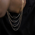 1.2mm Gold Color Stainless Steel Necklace For Men Hip Hop Titanium Steel Square Snake Chain Necklace Jewelry Accessories