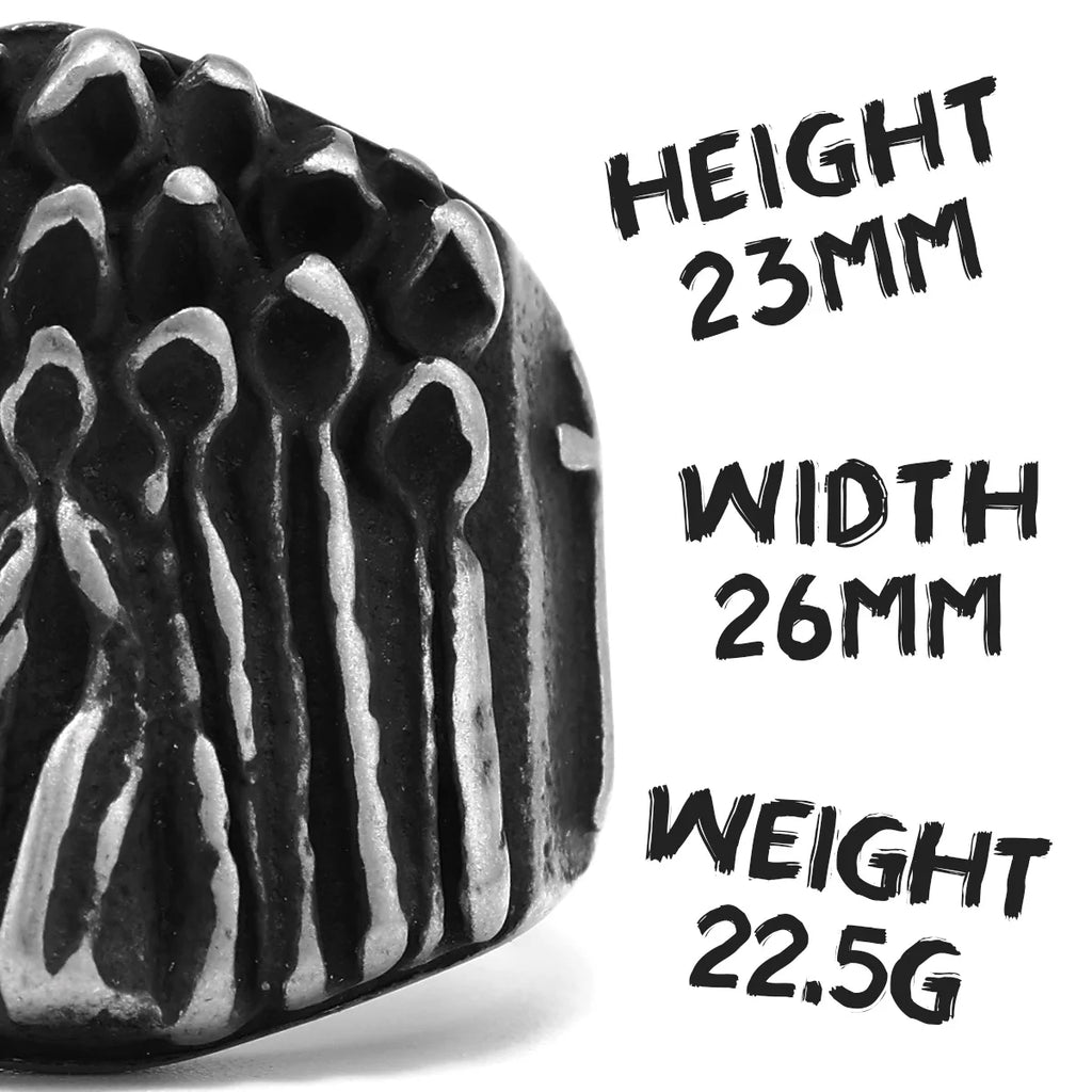 Cross Bible Ring Black — Stainless Steel