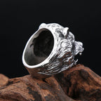 Viking Steel Ring Nordic Bear Head Slavic
