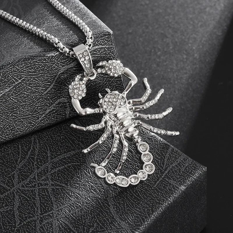 Crystal Pistol Pendant Necklace — Iced Out Two-Tone Street Chain