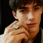 custom men Signet Ring Gothic Old English Initial Ring stainless steel Silver wedding Ring Personalized logo Christmas gift