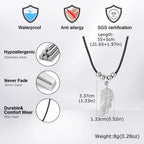 Feather Stainless Steel Pendant Necklace