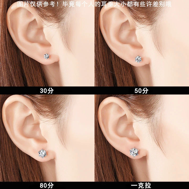 Moissanite Studs Earrings Pass Diamond tester Pen For Men Women 18K Platinum Plated Bride Wedding Gemstone 925 Silver Earrings