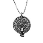 Compass Rune Pendant — Stainless Steel