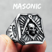Masonic Skull Ring — 316L Stainless Steel Eye