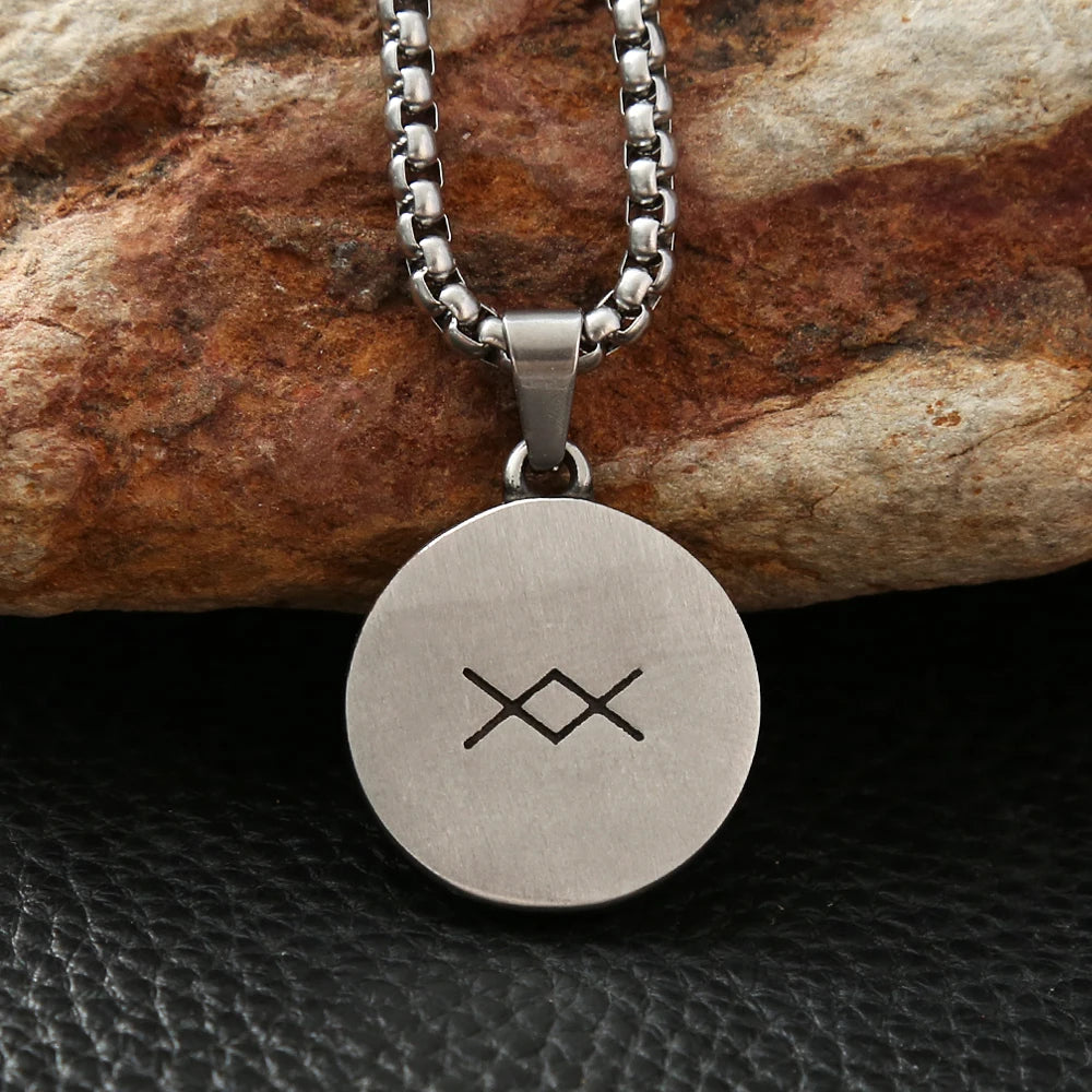 Viking Compass Pendant — Stainless Steel