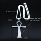 Egyptian Ankh Cross Stainless Steel Necklace Women/Men Symbol of Life Cross Necklace Jewelry Cadenas De Acero Inoxidab