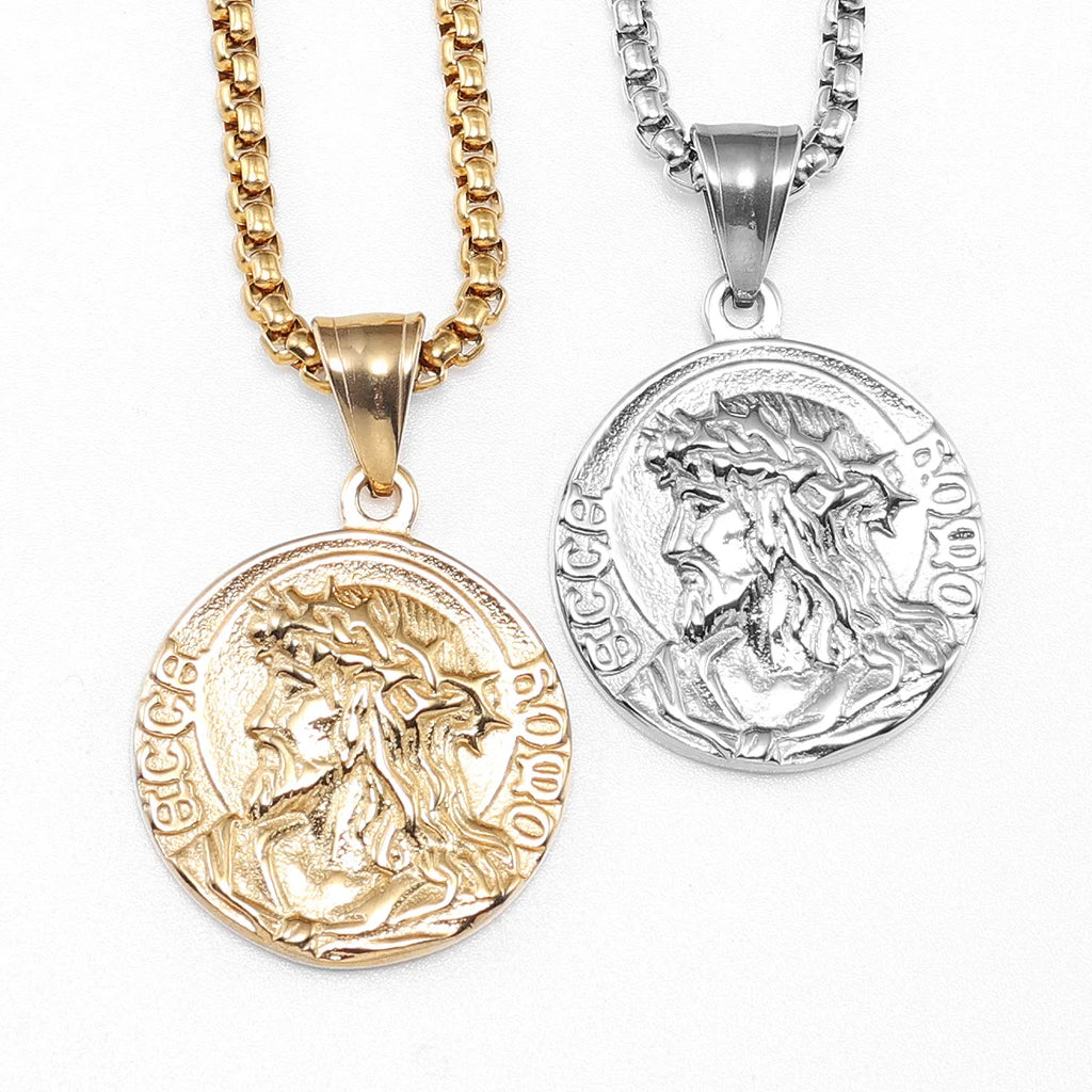Jesus Minimal Pendant — Stainless Steel