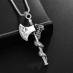 New Punk Retro Nordic Style Viking Tomahawk Titanium Steel Pendant Necklace Charm Men Jewelry Gift Wholesale