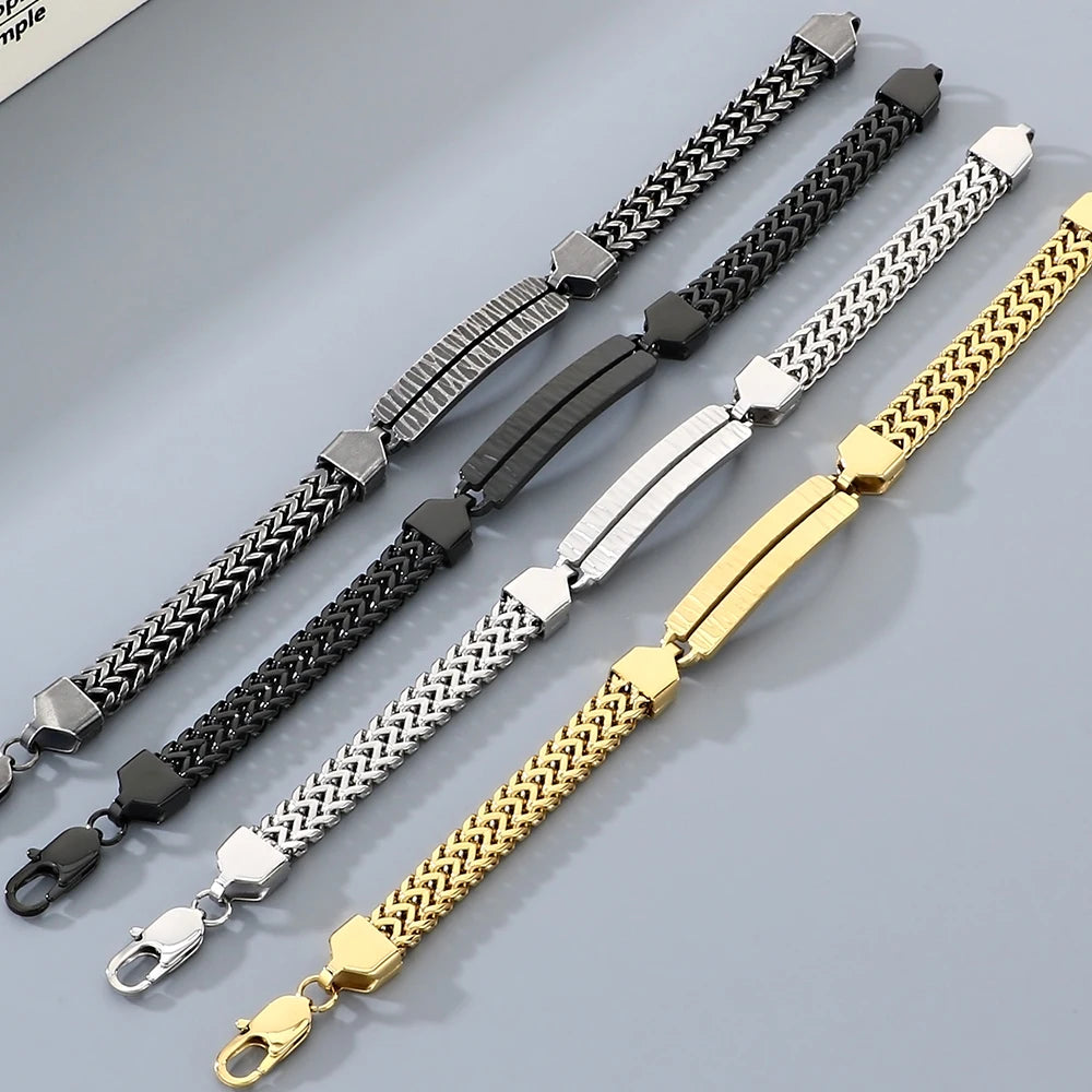 Classic 8MM Men's Keel Link Chain Bracelet for Man Solid 316l Stainless Steel Men's Bracelets Boys Jewelry Accessory