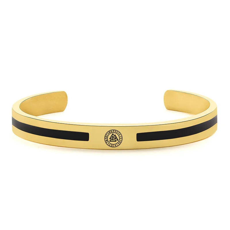 Viking Cuff Bangle Bracelet — Stainless Steel