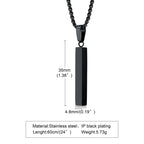Pillar Bar Pendant Necklace — Stainless