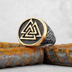 Vintage Stainless Steel Viking Amulet Ring Norse Compass Runes Men and Women Rings Teens Multi Style Jewelry Boyfriend