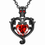 Iced Out Skull Black Pendant Necklace