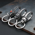 Viking Dragon Head Keychain — Stainless