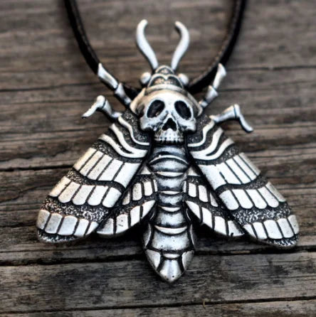 Gothic Death Moth Pendant Necklace