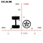 Barbell Dumbbell Stud Earrings — Stainless Steel