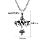 Vintage 316L Stainless Steel Flame Cross Pendant Necklace Hip Hop Fashion Casting Men Necklaces Party Jewelry Gifts Dropshipping