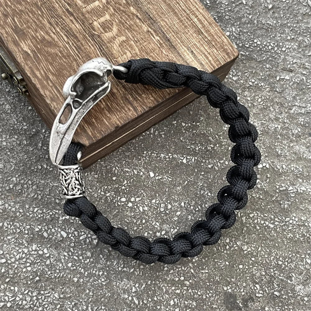 Retro Viking Odin Raven Skull Bracelet Men Women Gothic Diy Trinity Dragon Beads Wicca Jewelry Accessories Dropshipping