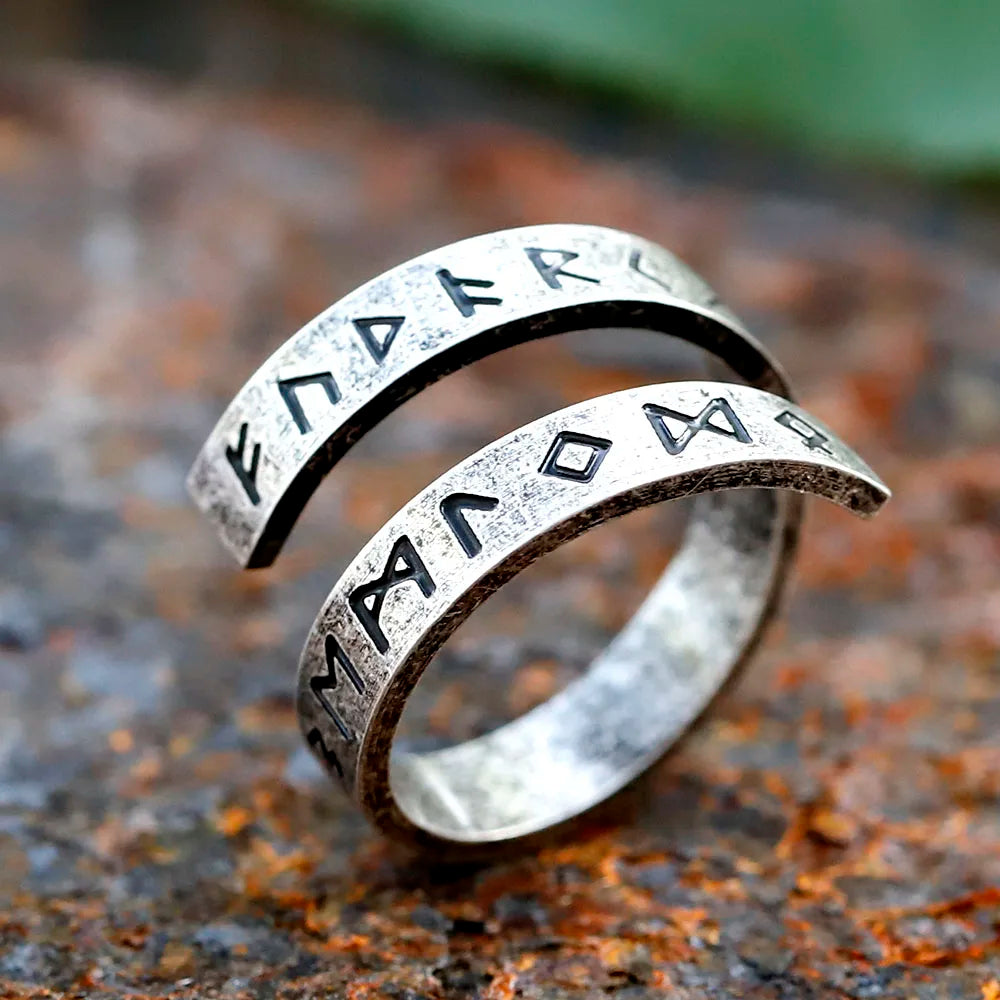 2024 New 316L Stainless Steel Viking Rotating chain rune Ring For Men Fashion retro Amulet fashion Jewelry Gift free