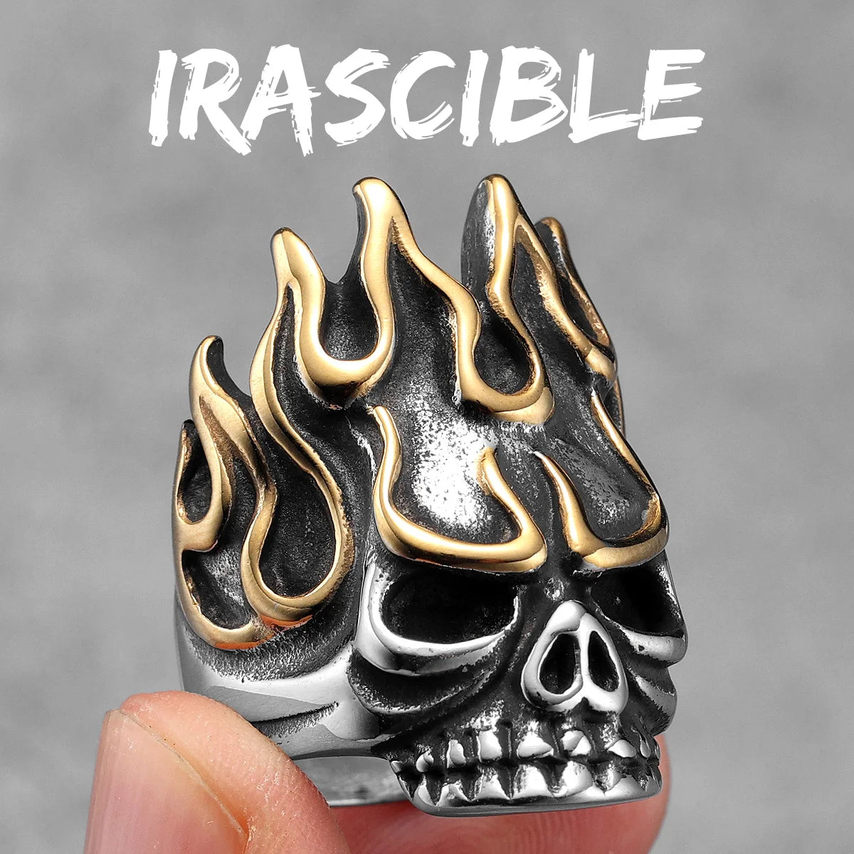 Skull Fire God Ring Stainless Steel