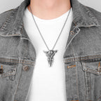 Grim Reaper Death Skull Pendant Necklace — Stainless