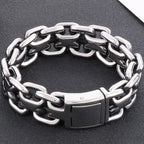 Chunky 23.5CM Chain Man Bracelet for Men On Hand Jewelry Polished Matte Stainless Steel Men's Bracelets Best Gifts for