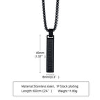 Vnox Stainless Steel Vertical Bar Necklaces for Men Boys, Black Simple Metal Pillar Pendant, Casual Neck Collar