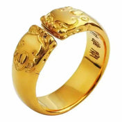 Pixiu Open Adjustable Band Ring — Gold-Tone Metal