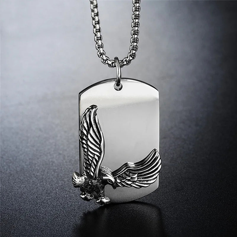 Eagle Wings Pendant Necklace — Stainless Steel