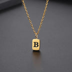 Letter Pendant Square Chain — Gold