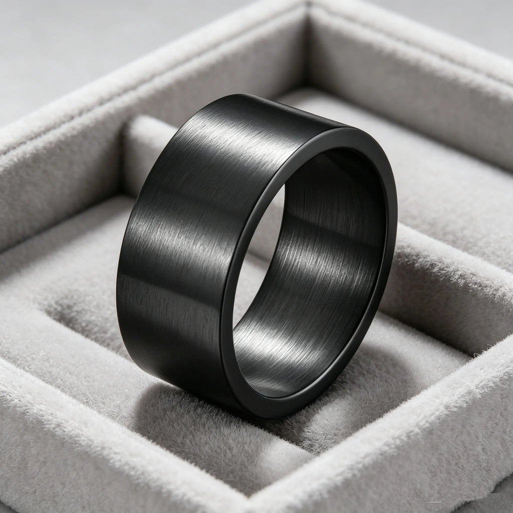 10MM Wide Trendy Stainless Steel Ring For Woman And Man Valentine's Day gift
