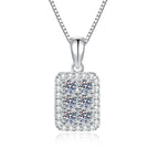 100% 18K Real Platinum PT950 moissanite necklace full of diamonds sparkling simple light luxury pendant clavicle chain