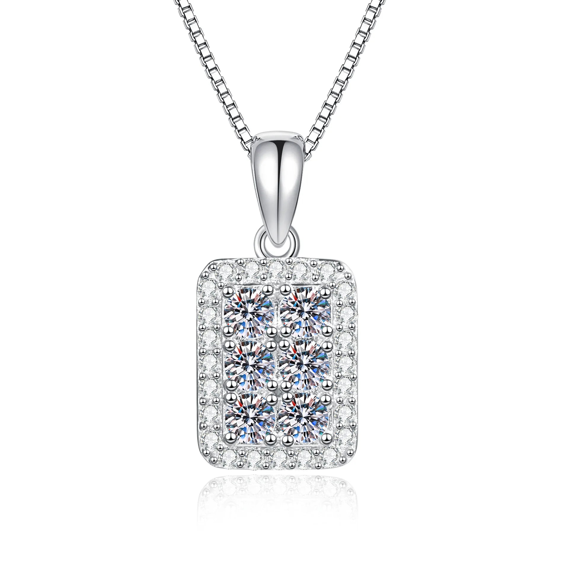 100% 18K Real Platinum PT950 moissanite necklace full of diamonds sparkling simple light luxury pendant clavicle chain