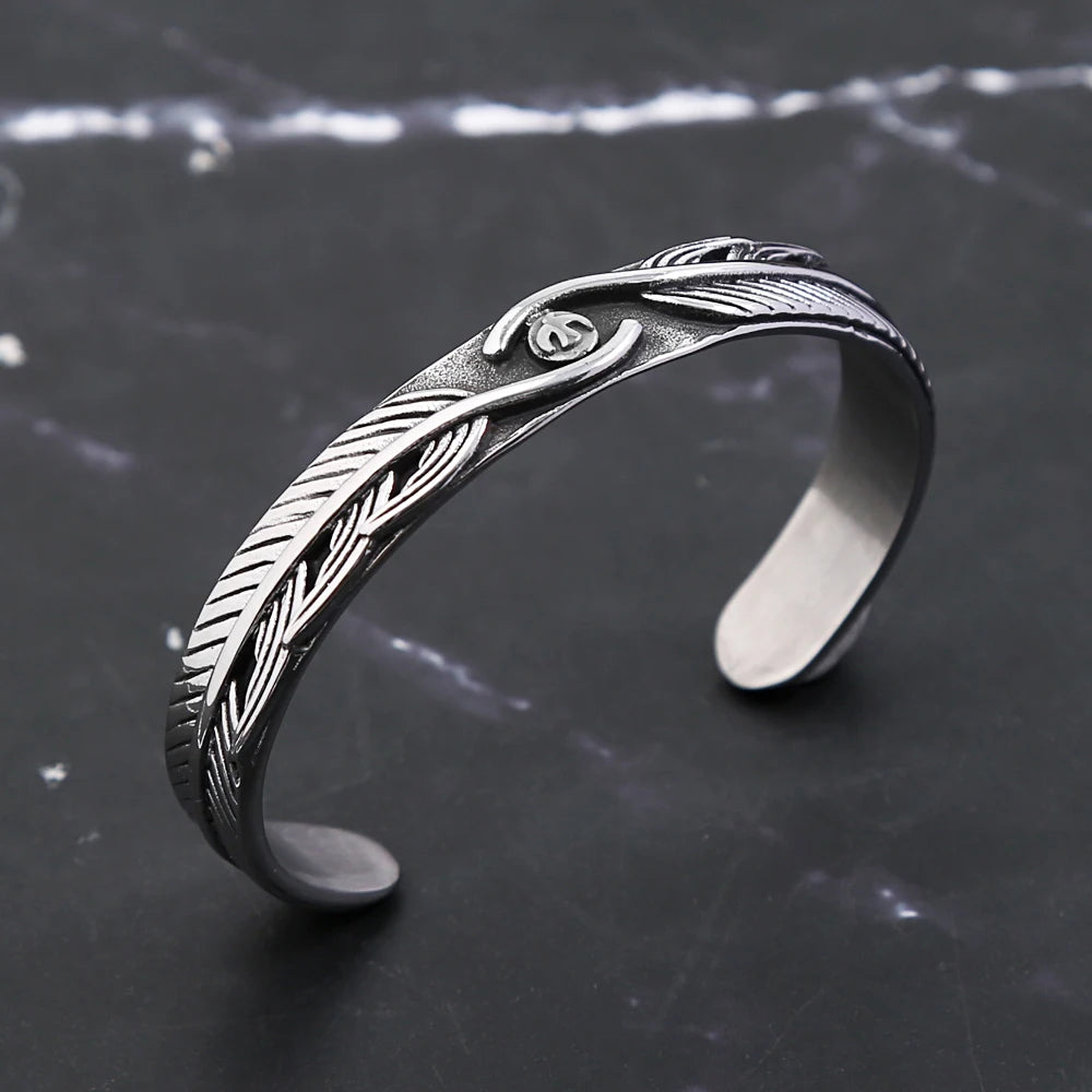 Gothic Eagle Steel Bracelet Punk Animal Feather