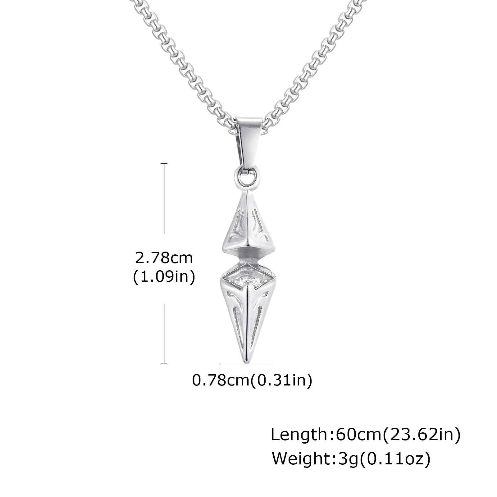 Vnox Stylish Blue Stone Necklaces for Men, Stainless Steel Cube Geometric Pendant Collar Jewelry, Birthday Party Gifts for Him