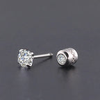 Double Side Zircon Stud Earrings — Stainless Steel