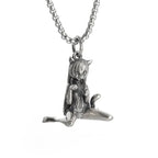 Cat Wings Animal Pendant Necklace — Silver