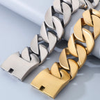 Massive Men's Necklaces Necklace for Women Matte Brushed Stainless Steel 43MM Width Curb Cuban Link Chain HipHop On