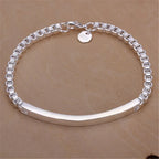 Twisted Chain Bracelet for Men & Women — Silver-Tone, Simple
