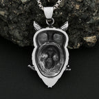 Owl Skull Pendant — Stainless Steel