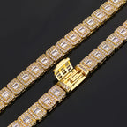 Tennis Chain Necklace Stainless Steel 7.5MM Cluster